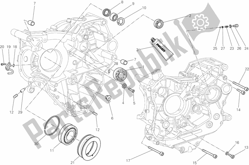 Todas as partes de 10c - Rolamentos Do Cárter do Ducati Diavel Cromo Brasil 1200 2013
